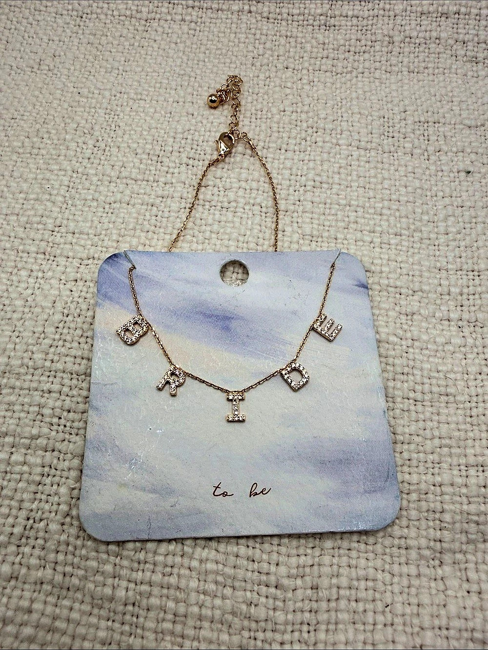 Francesca's Bride to Be Cubic Zirconia Letter Necklace Gold